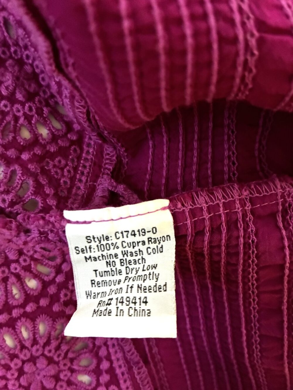 Johnny Was Magenta Leena Embroidered Tunic - Picture 10 of 13